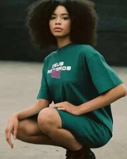 Chrome Spotnik Tee Dress - Teal