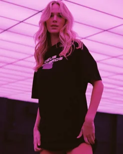 Chrome Spotnik Tee Dress - Black