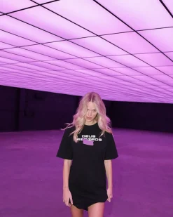 Chrome Spotnik Tee Dress - Black
