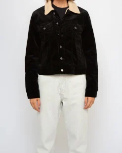 Cord Trucker (Regular Fit) - Black