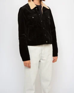 Cord Trucker (Regular Fit) - Black
