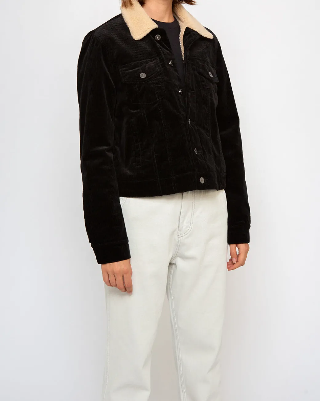 Cord Trucker (Regular Fit) - Black