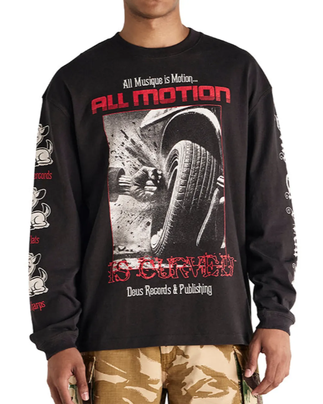 Dancing Ghost Long Sleeve Tee - Anthracite