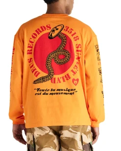 Dancing Ghost Long Sleeve Tee - Persimmon Orange