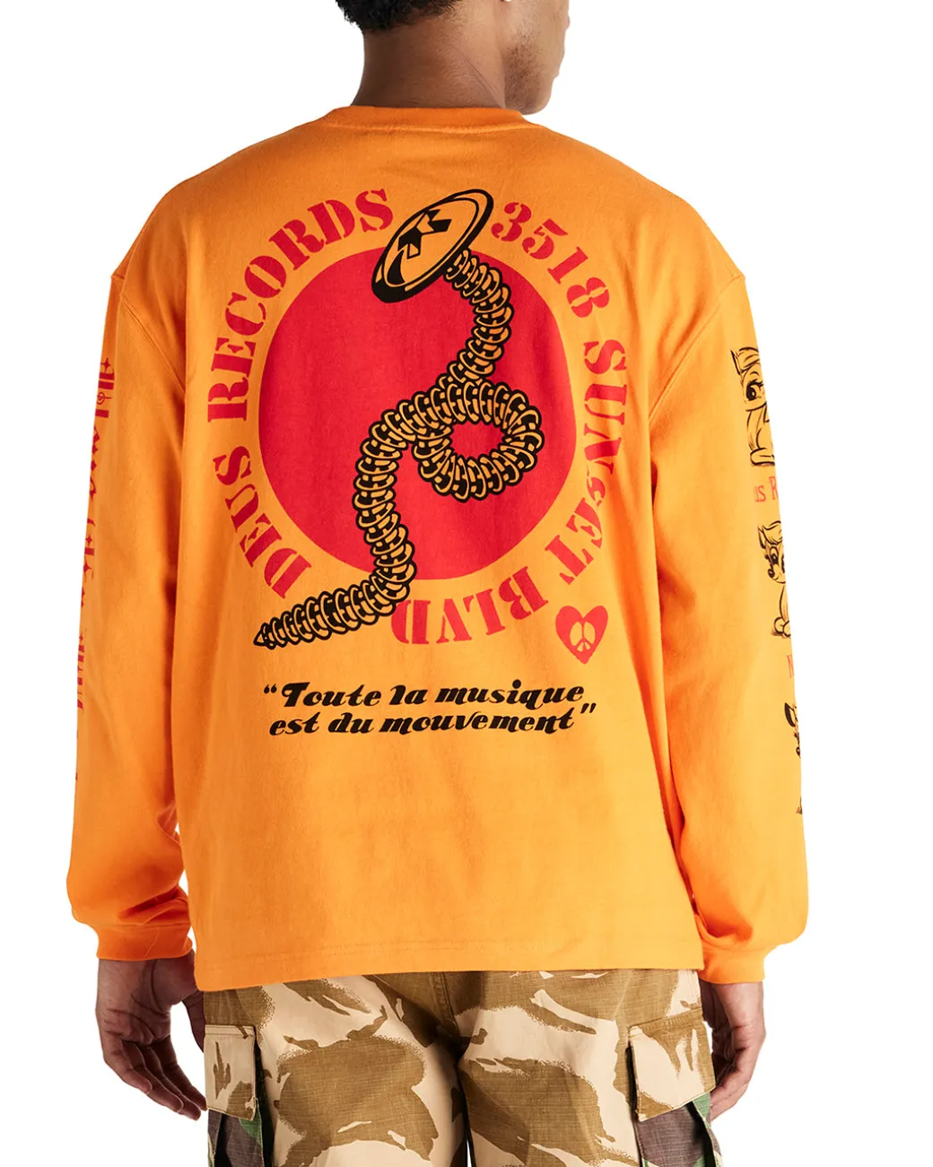 Dancing Ghost Long Sleeve Tee - Persimmon Orange