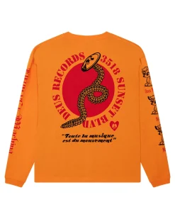 Dancing Ghost Long Sleeve Tee - Persimmon Orange