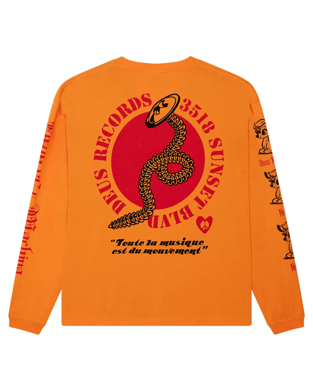 Dancing Ghost Long Sleeve Tee - Persimmon Orange