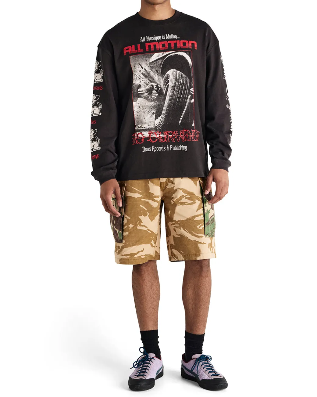 Dancing Ghost Long Sleeve Tee - Anthracite