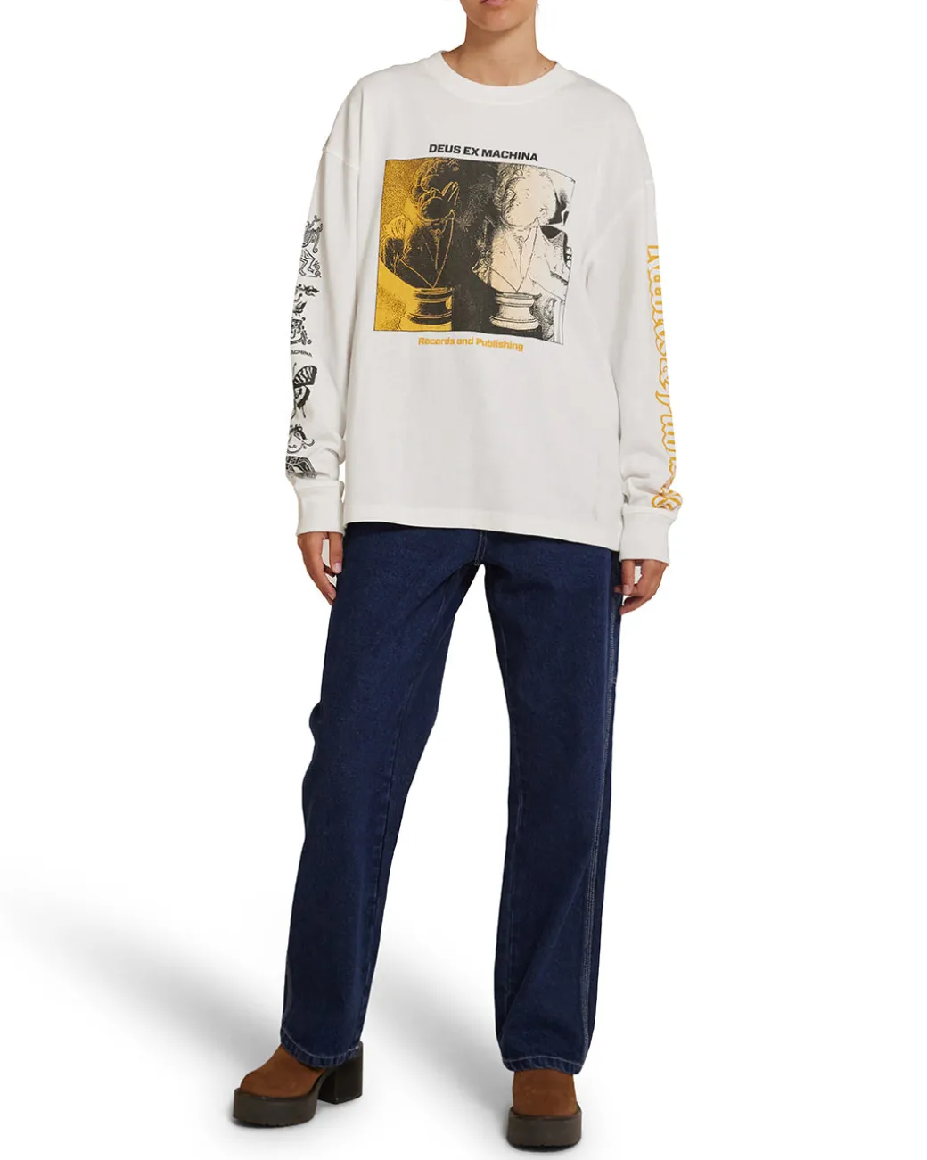 Divine Spark Long Sleeve Tee - Vintage White