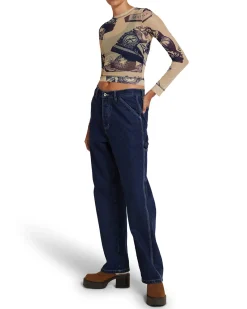 5-7-5 Mesh Long Sleeve Top - Indigo