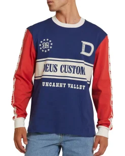 Round Up Long Sleeve Tee - Red-Blue