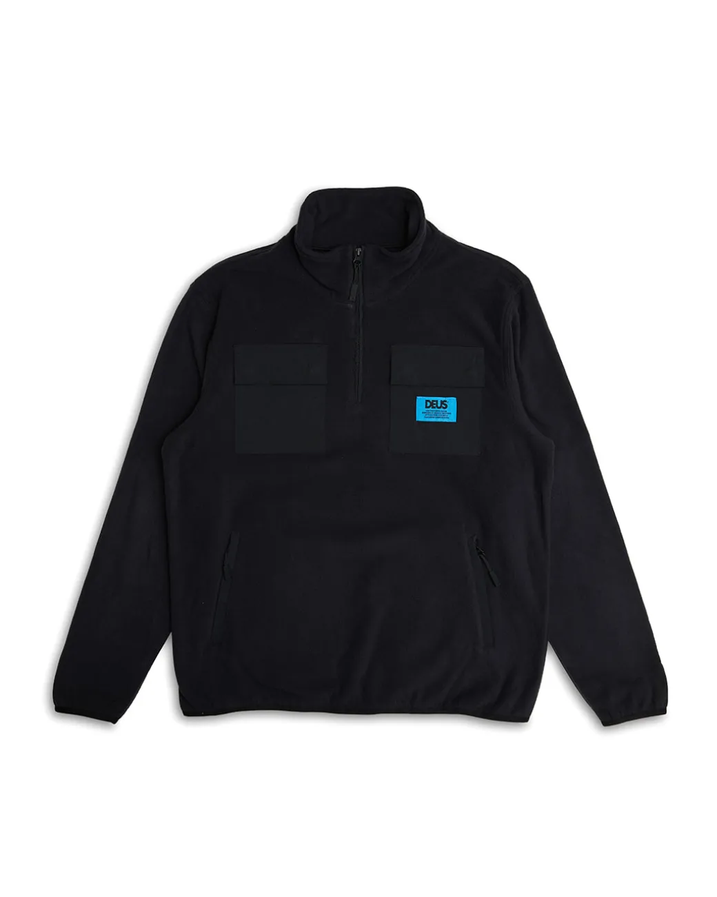 Section Zip Neck Fleece - Black