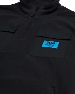 Section Zip Neck Fleece - Black