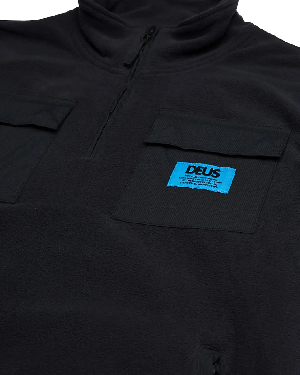 Section Zip Neck Fleece - Black